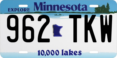 MN license plate 962TKW