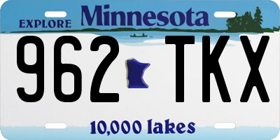 MN license plate 962TKX