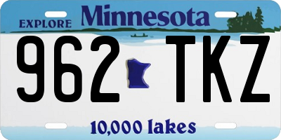 MN license plate 962TKZ
