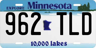 MN license plate 962TLD