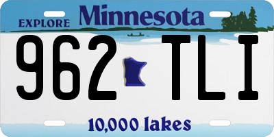 MN license plate 962TLI