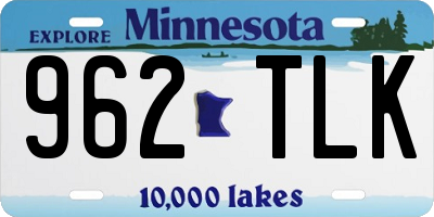 MN license plate 962TLK
