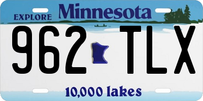 MN license plate 962TLX