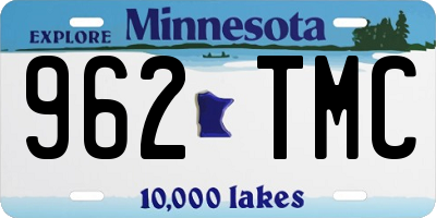 MN license plate 962TMC