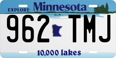 MN license plate 962TMJ
