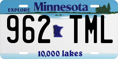 MN license plate 962TML