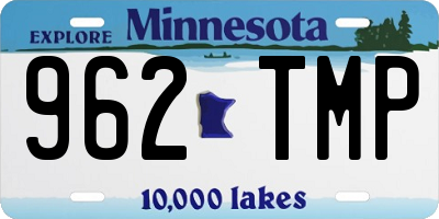 MN license plate 962TMP