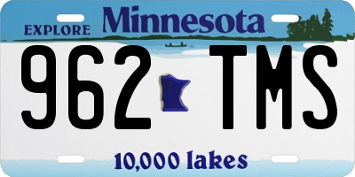 MN license plate 962TMS