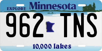 MN license plate 962TNS