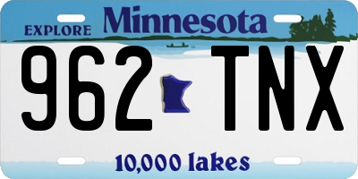 MN license plate 962TNX