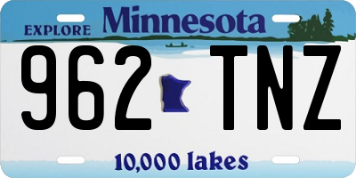 MN license plate 962TNZ