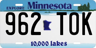 MN license plate 962TOK