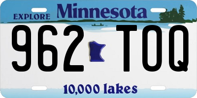MN license plate 962TOQ