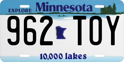MN license plate 962TOY