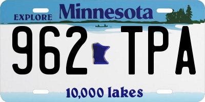 MN license plate 962TPA