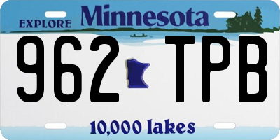 MN license plate 962TPB