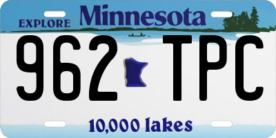 MN license plate 962TPC