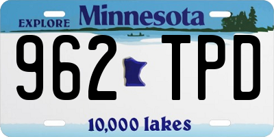 MN license plate 962TPD