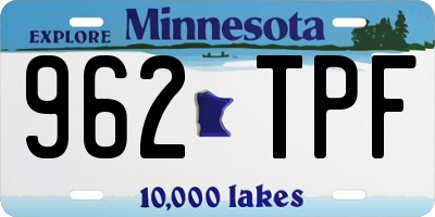 MN license plate 962TPF