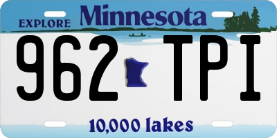 MN license plate 962TPI