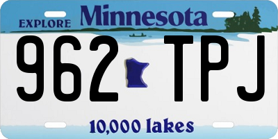 MN license plate 962TPJ