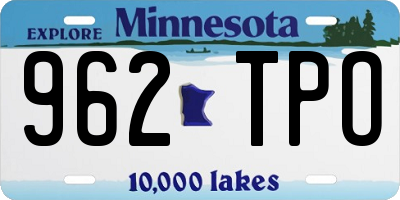 MN license plate 962TPO