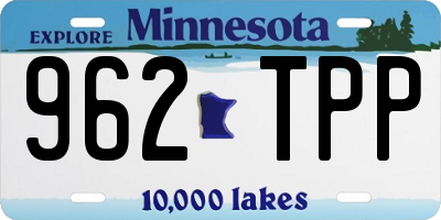 MN license plate 962TPP