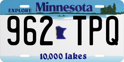 MN license plate 962TPQ