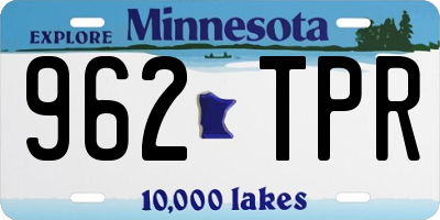 MN license plate 962TPR
