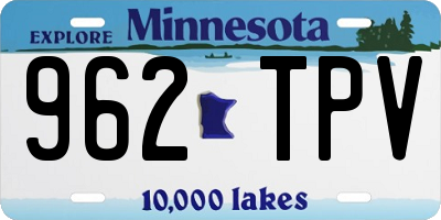 MN license plate 962TPV