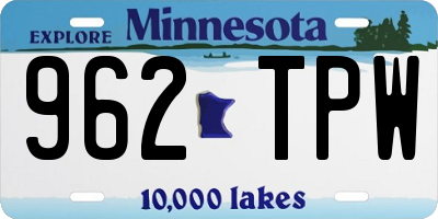 MN license plate 962TPW