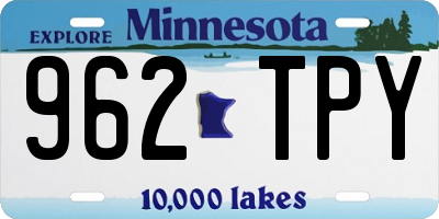 MN license plate 962TPY