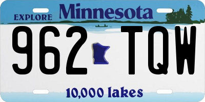MN license plate 962TQW