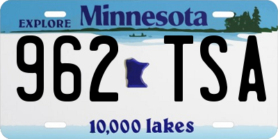 MN license plate 962TSA