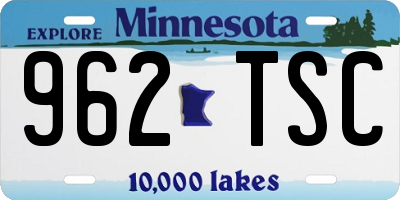 MN license plate 962TSC