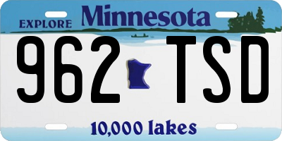 MN license plate 962TSD