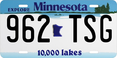MN license plate 962TSG