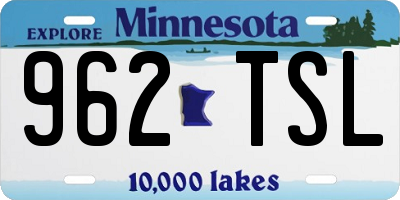 MN license plate 962TSL