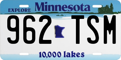 MN license plate 962TSM