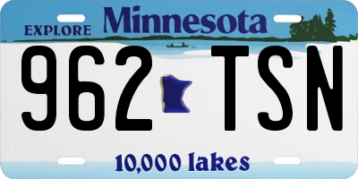 MN license plate 962TSN