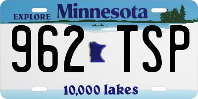 MN license plate 962TSP