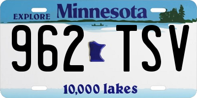 MN license plate 962TSV