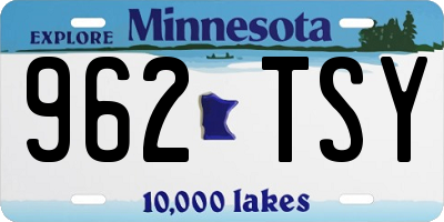 MN license plate 962TSY