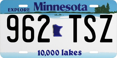 MN license plate 962TSZ