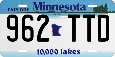 MN license plate 962TTD