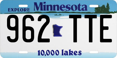 MN license plate 962TTE