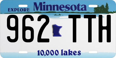 MN license plate 962TTH