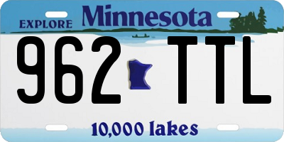 MN license plate 962TTL