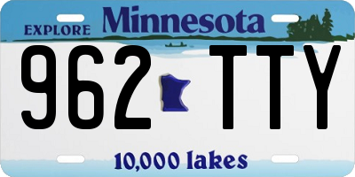 MN license plate 962TTY