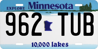 MN license plate 962TUB